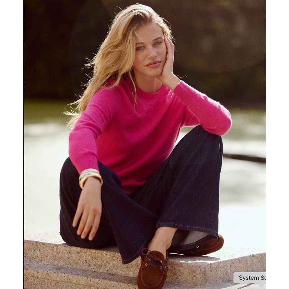 NAADAM 100% Cashmere Sweater Women XL Pink Cashmere Crewneck